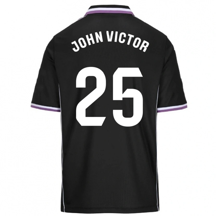 Danxen Hombre Camiseta John Victor #25 Morado Negro 2ª Equipación 2025/26 La Camisa México