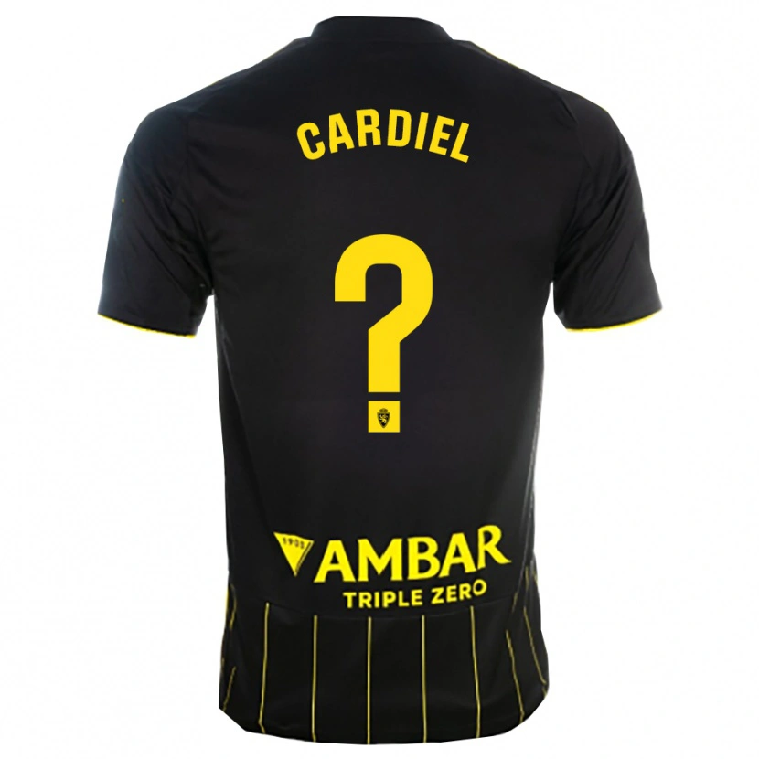 Danxen Hombre Camiseta Manu Cardiel #0 Negro Amarillo 2ª Equipación 2025/26 La Camisa México