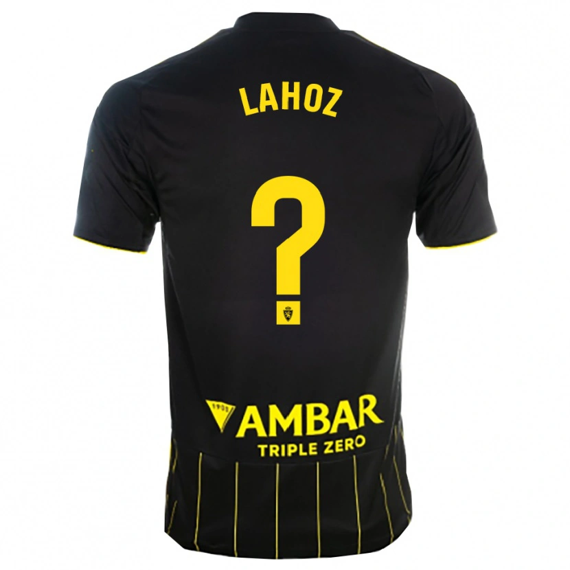 Danxen Hombre Camiseta Álvaro Lahoz #0 Negro Amarillo 2ª Equipación 2025/26 La Camisa México