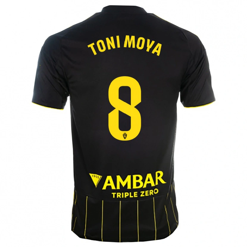 Danxen Hombre Camiseta Toni Moya #8 Negro Amarillo 2ª Equipación 2025/26 La Camisa México