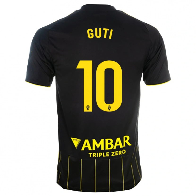Danxen Hombre Camiseta Raúl Guti #10 Negro Amarillo 2ª Equipación 2025/26 La Camisa México