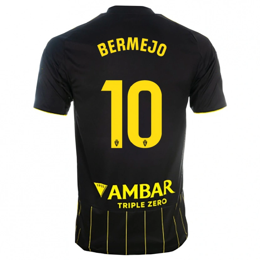 Danxen Hombre Camiseta Sergio Bermejo #10 Negro Amarillo 2ª Equipación 2025/26 La Camisa México