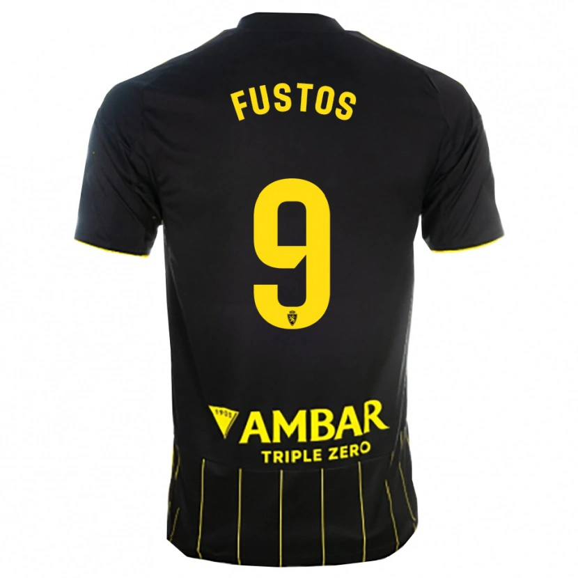Danxen Hombre Camiseta Darius Fustos #9 Negro Amarillo 2ª Equipación 2025/26 La Camisa México