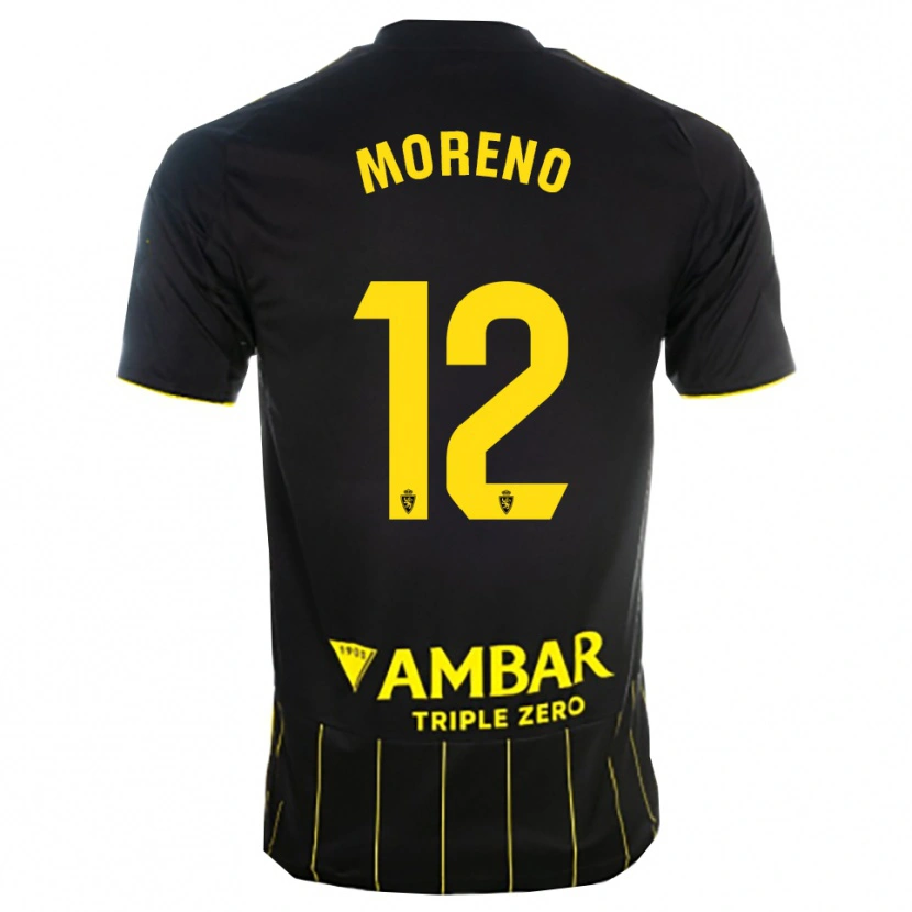 Danxen Hombre Camiseta Eloy Moreno #12 Negro Amarillo 2ª Equipación 2025/26 La Camisa México