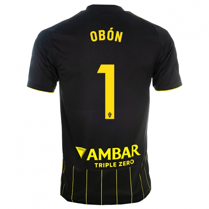 Danxen Hombre Camiseta Manuel Obón #1 Negro Amarillo 2ª Equipación 2025/26 La Camisa México