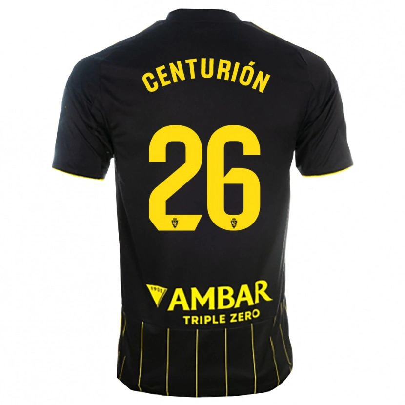 Danxen Hombre Camiseta Pablo Centurión #26 Negro Amarillo 2ª Equipación 2025/26 La Camisa México