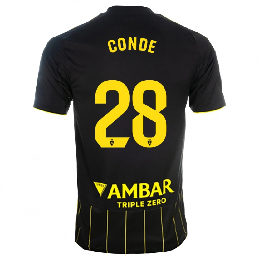 Danxen Hombre Camiseta Miguel Conde #28 Negro Amarillo 2ª Equipación 2025/26 La Camisa México