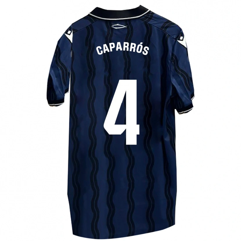 Danxen Hombre Camiseta Albert Caparrós #4 Azul Oscuro Negro 2ª Equipación 2025/26 La Camisa México