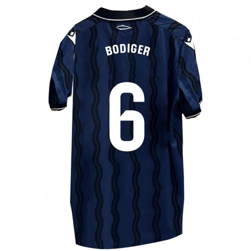 Danxen Hombre Camiseta Yann Bodiger #6 Azul Oscuro Negro 2ª Equipación 2025/26 La Camisa México