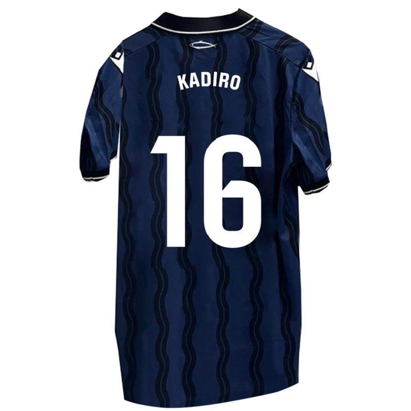 Danxen Hombre Camiseta Mohamed Kadiro #16 Azul Oscuro Negro 2ª Equipación 2025/26 La Camisa México