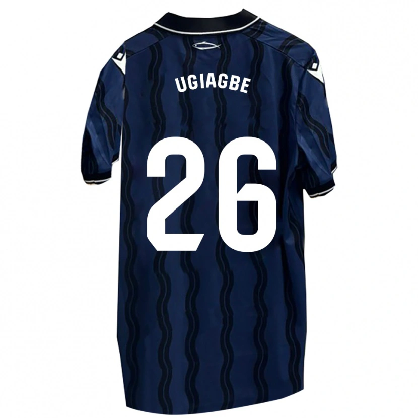 Danxen Hombre Camiseta Efe Ugiagbe #26 Azul Oscuro Negro 2ª Equipación 2025/26 La Camisa México