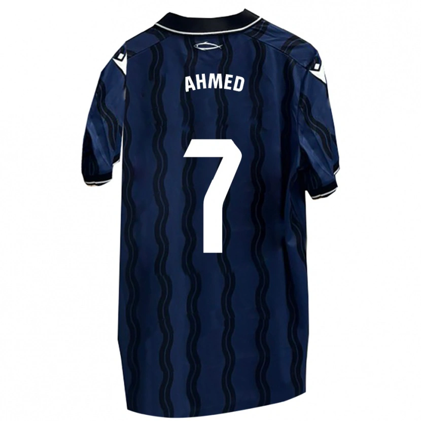 Danxen Hombre Camiseta Aisar Ahmed #7 Azul Oscuro Negro 2ª Equipación 2025/26 La Camisa México