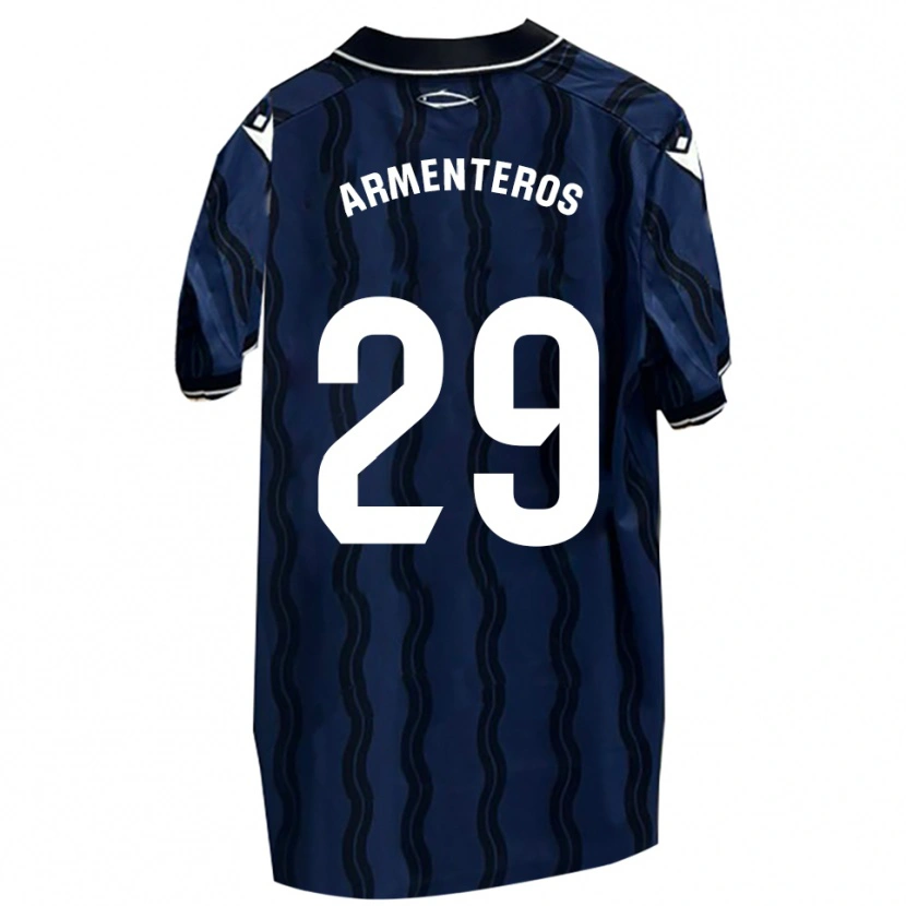 Danxen Hombre Camiseta Víctor Armenteros #29 Azul Oscuro Negro 2ª Equipación 2025/26 La Camisa México