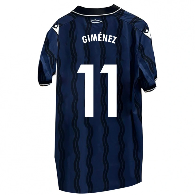 Danxen Hombre Camiseta Gonzalo Giménez #11 Azul Oscuro Negro 2ª Equipación 2025/26 La Camisa México