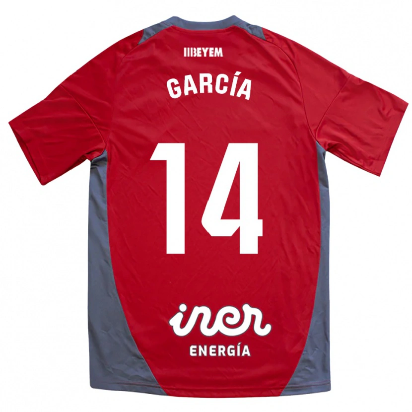 Danxen Hombre Camiseta Jon García #14 Rojo Gris 2ª Equipación 2025/26 La Camisa México
