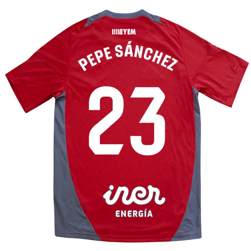 Danxen Hombre Camiseta Pepe Sánchez #23 Rojo Gris 2ª Equipación 2025/26 La Camisa México