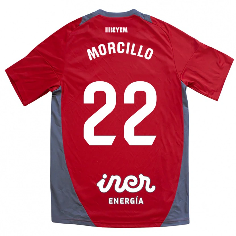 Danxen Hombre Camiseta Jon Morcillo #22 Rojo Gris 2ª Equipación 2025/26 La Camisa México