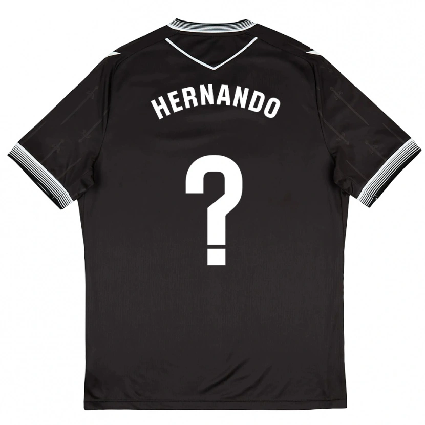 Danxen Hombre Camiseta Marcos Hernando #0 Negro Blanco 2ª Equipación 2025/26 La Camisa México