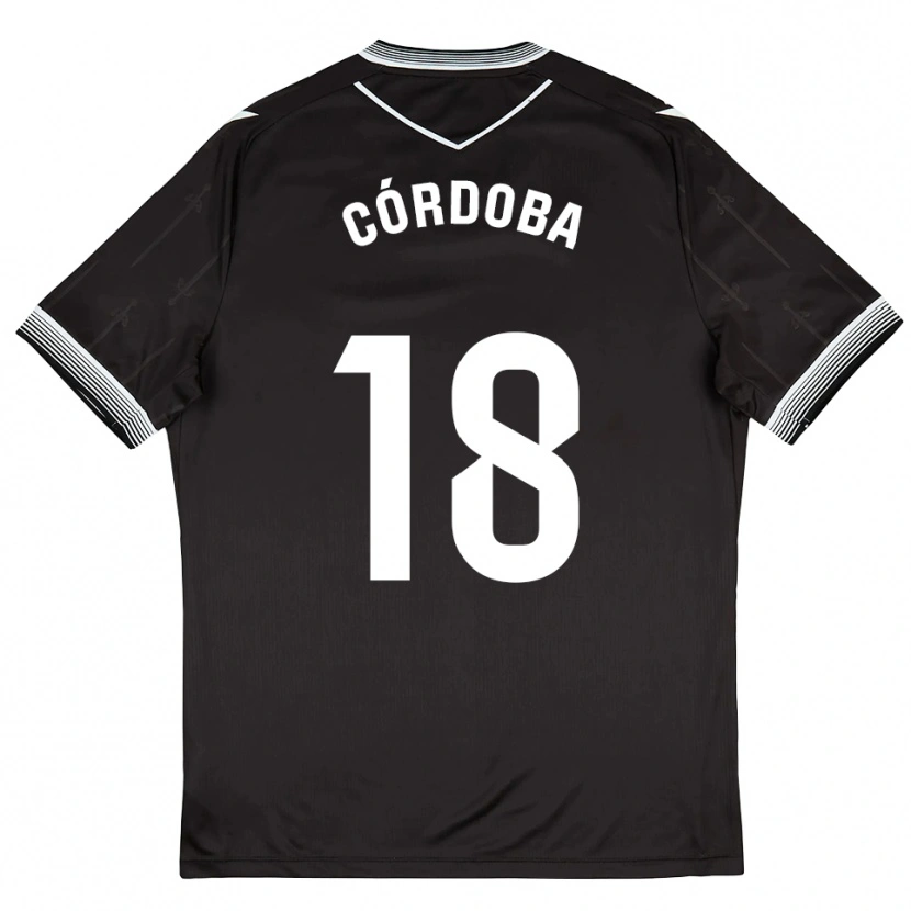 Danxen Hombre Camiseta Aitor Córdoba #18 Negro Blanco 2ª Equipación 2025/26 La Camisa México