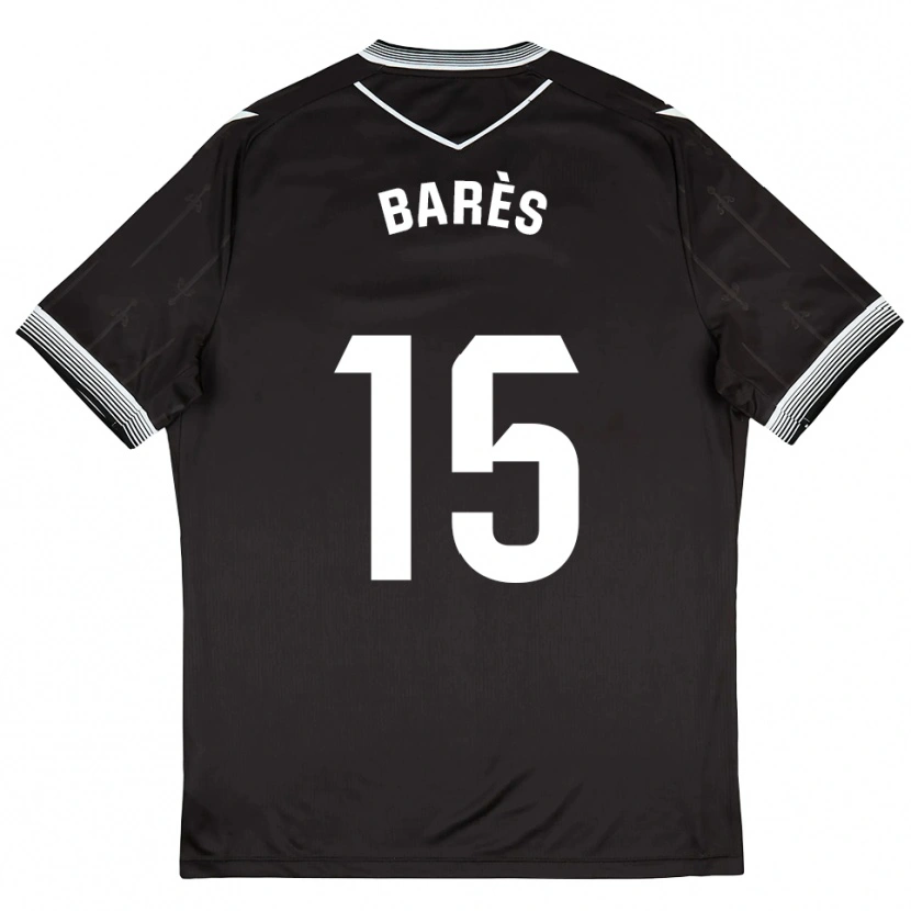 Danxen Hombre Camiseta Gabriel Barès #15 Negro Blanco 2ª Equipación 2025/26 La Camisa México