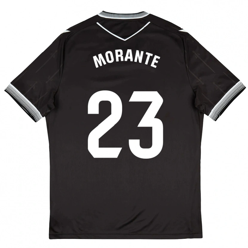 Danxen Hombre Camiseta Iván Morante #23 Negro Blanco 2ª Equipación 2025/26 La Camisa México