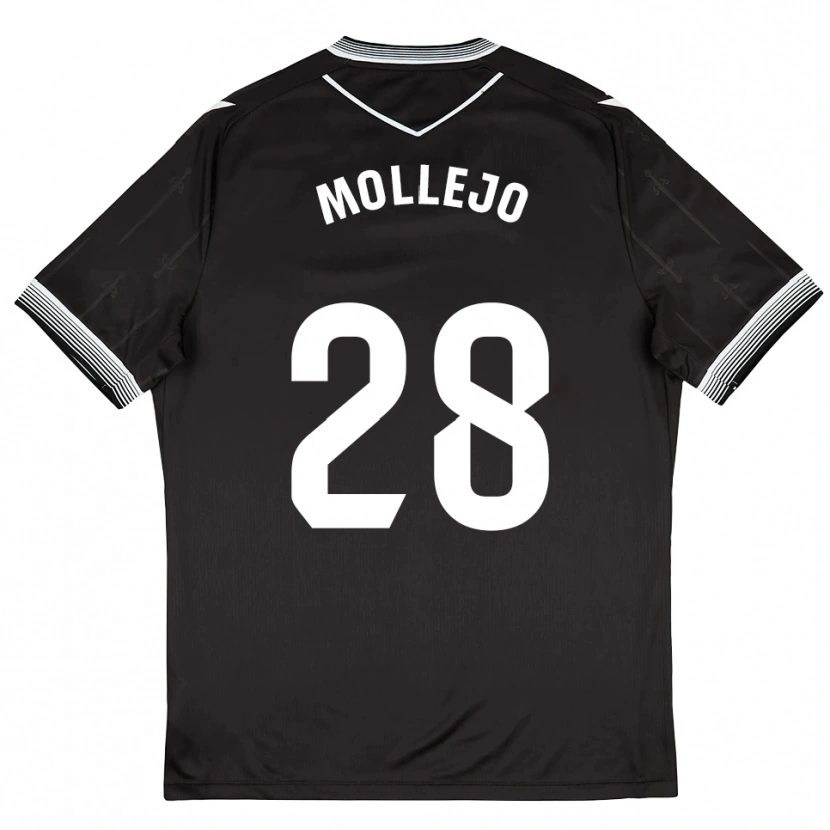 Danxen Hombre Camiseta Víctor Mollejo #28 Negro Blanco 2ª Equipación 2025/26 La Camisa México