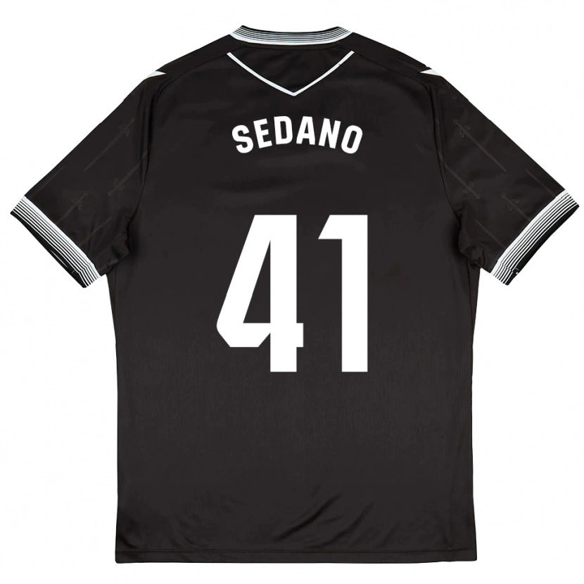 Danxen Hombre Camiseta Hugo Sedano #41 Negro Blanco 2ª Equipación 2025/26 La Camisa México