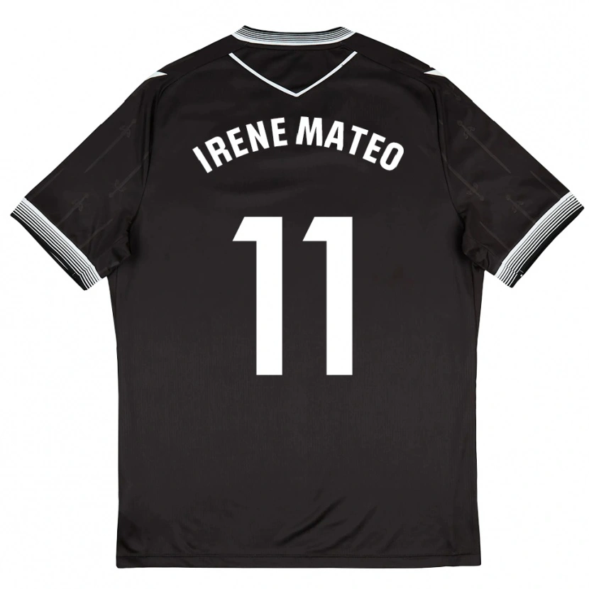 Danxen Hombre Camiseta Irene Mateo #11 Negro Blanco 2ª Equipación 2025/26 La Camisa México