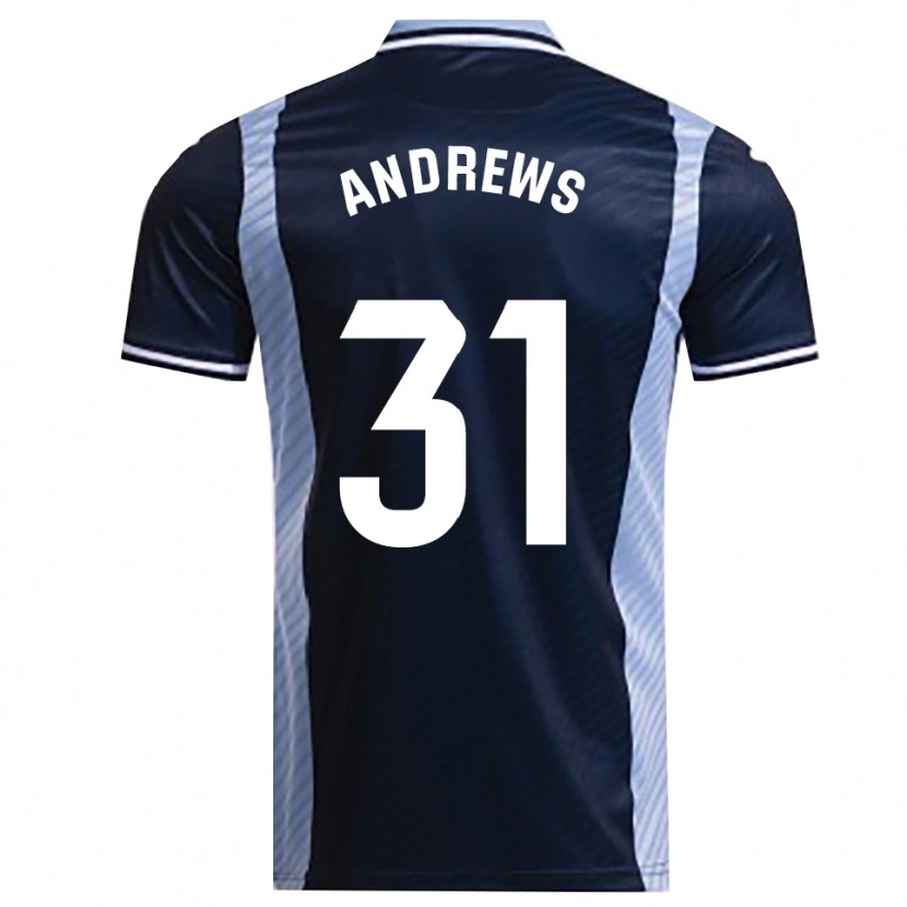 Danxen Hombre Camiseta George Andrews #31 Azul Marino Celeste 2ª Equipación 2025/26 La Camisa México