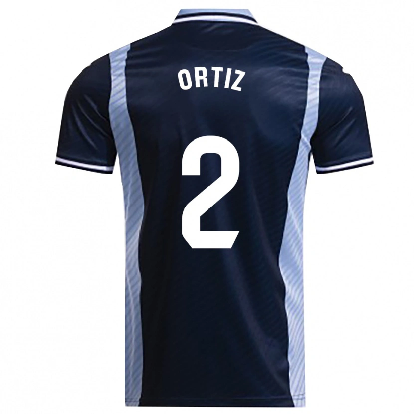 Danxen Hombre Camiseta Pedro Ortiz #2 Azul Marino Celeste 2ª Equipación 2025/26 La Camisa México