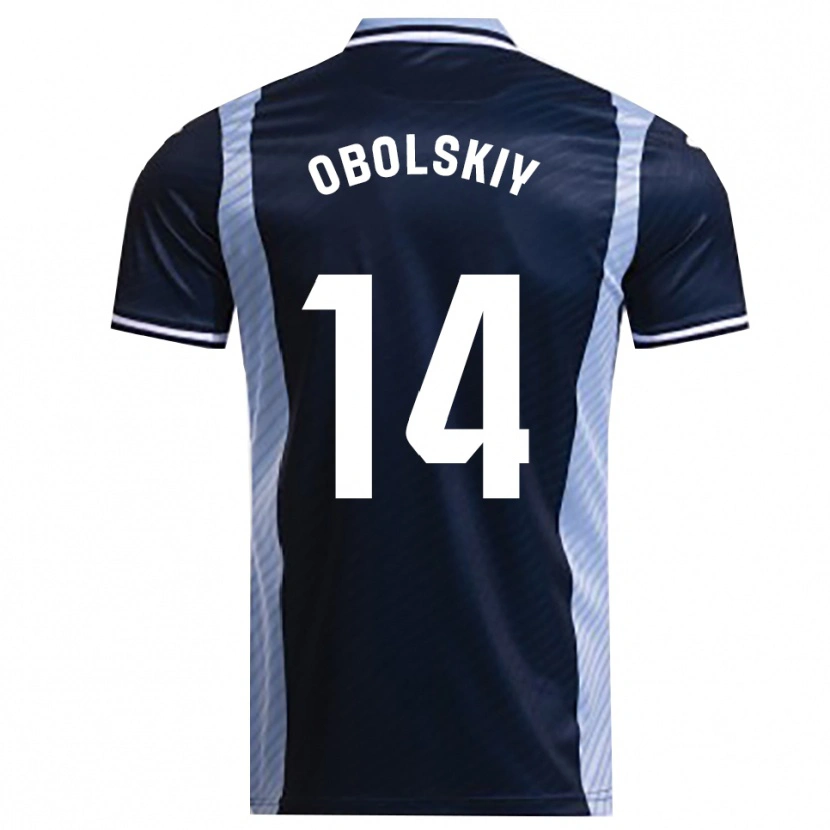 Danxen Hombre Camiseta Nikolay Obolskiy #14 Azul Marino Celeste 2ª Equipación 2025/26 La Camisa México