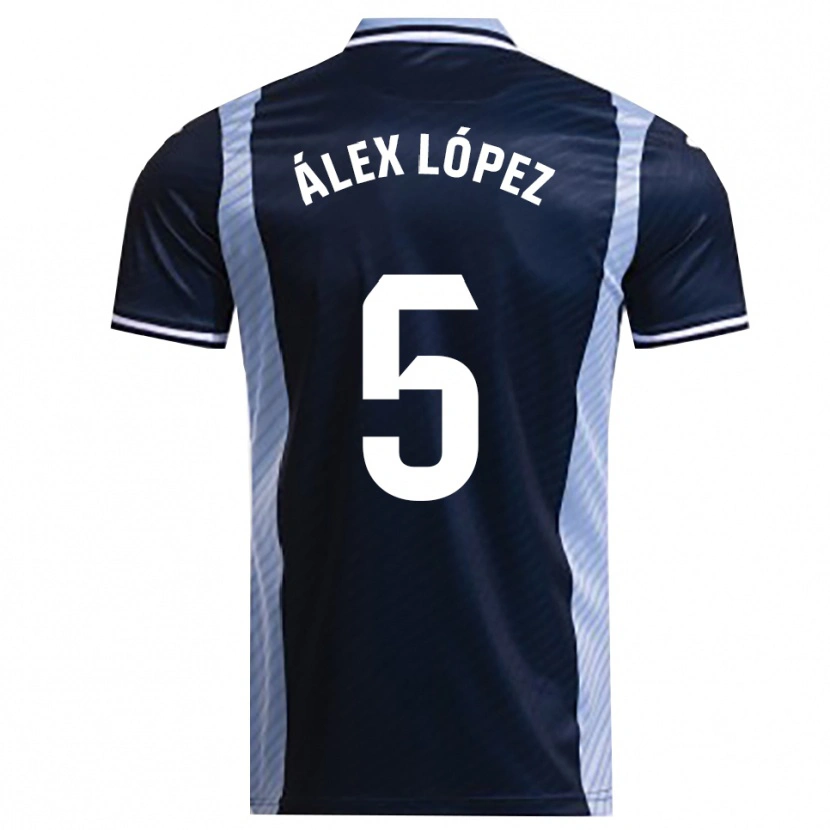 Danxen Hombre Camiseta Álex López #5 Azul Marino Celeste 2ª Equipación 2025/26 La Camisa México