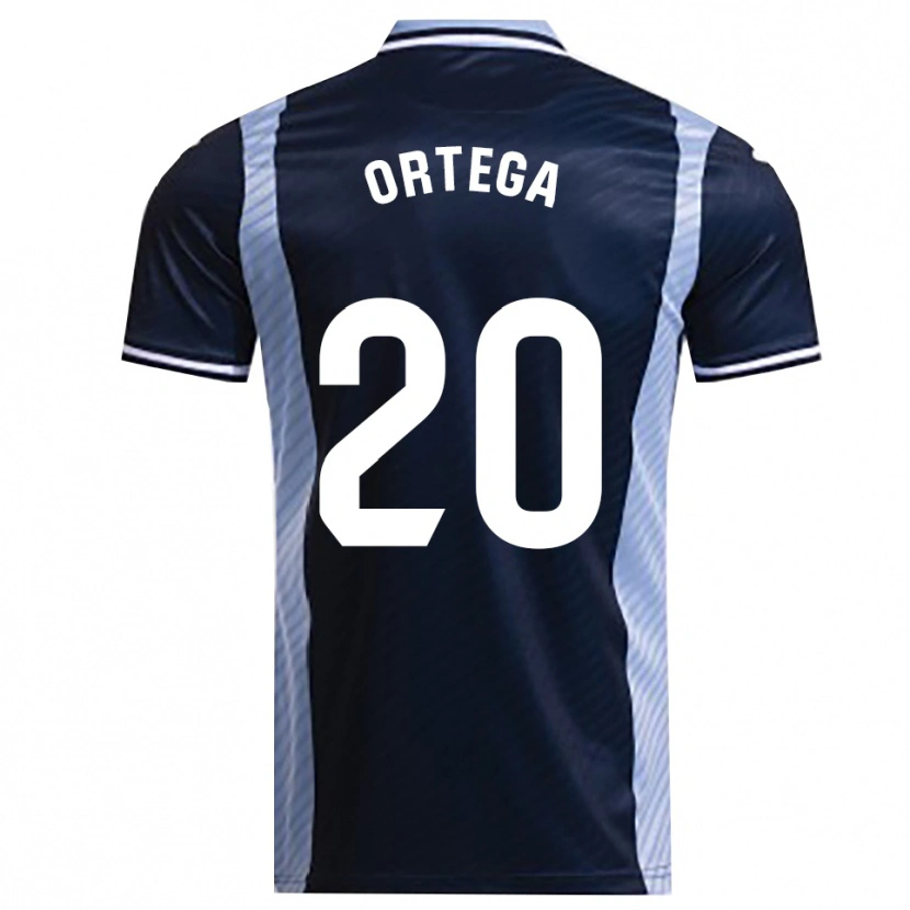 Danxen Hombre Camiseta David Ortega #20 Azul Marino Celeste 2ª Equipación 2025/26 La Camisa México