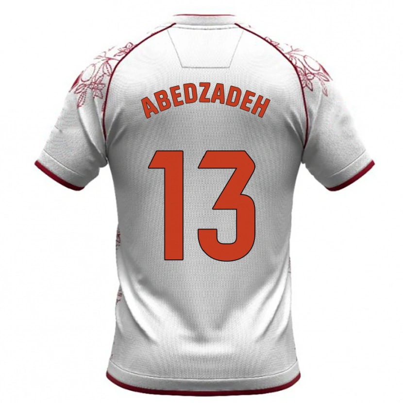 Danxen Hombre Camiseta Amir Abedzadeh #13 Blanco Burdeos 2ª Equipación 2025/26 La Camisa México