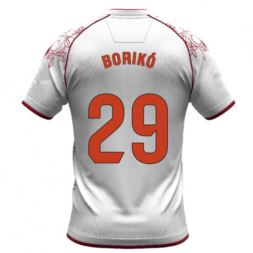 Danxen Hombre Camiseta Santi Borikó #29 Blanco Burdeos 2ª Equipación 2025/26 La Camisa México