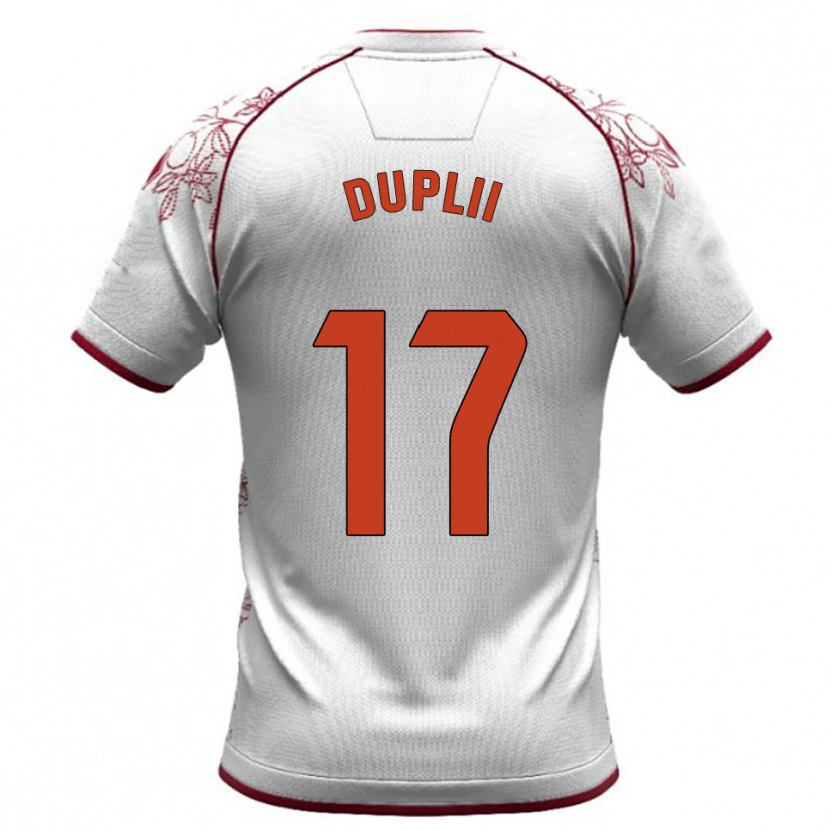 Danxen Hombre Camiseta Daniil Duplii #17 Blanco Burdeos 2ª Equipación 2025/26 La Camisa México
