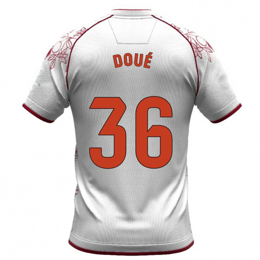 Danxen Hombre Camiseta Marc-Olivier Doué #36 Blanco Burdeos 2ª Equipación 2025/26 La Camisa México