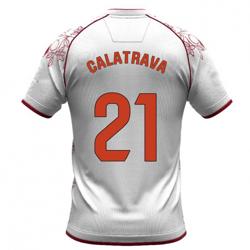 Danxen Hombre Camiseta Álex Calatrava #21 Blanco Burdeos 2ª Equipación 2025/26 La Camisa México