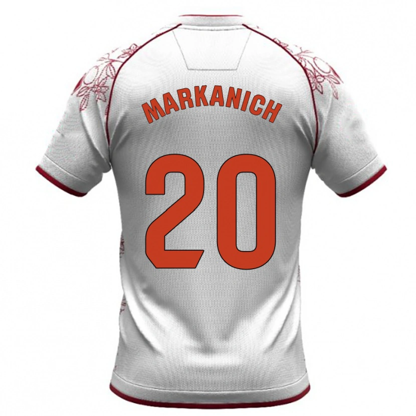 Danxen Hombre Camiseta Nick Markanich #20 Blanco Burdeos 2ª Equipación 2025/26 La Camisa México