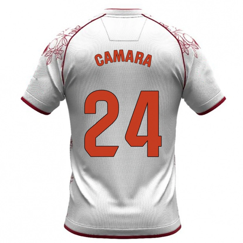 Danxen Hombre Camiseta Ousmane Camara #24 Blanco Burdeos 2ª Equipación 2025/26 La Camisa México