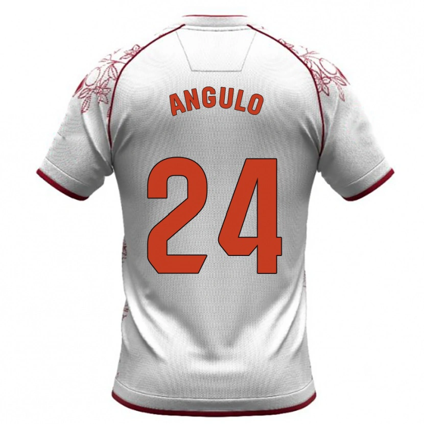 Danxen Hombre Camiseta Isi Angulo #24 Blanco Burdeos 2ª Equipación 2025/26 La Camisa México