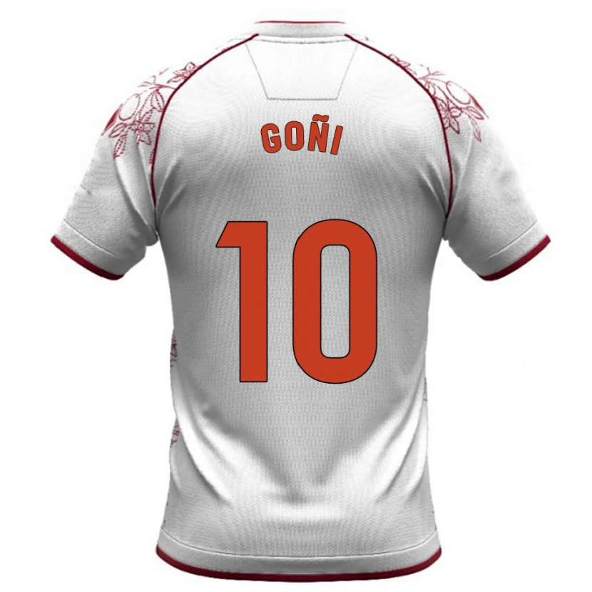 Danxen Hombre Camiseta Hugo Goñi #10 Blanco Burdeos 2ª Equipación 2025/26 La Camisa México
