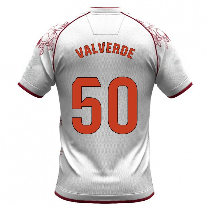 Danxen Hombre Camiseta Jorge Valverde #50 Blanco Burdeos 2ª Equipación 2025/26 La Camisa México