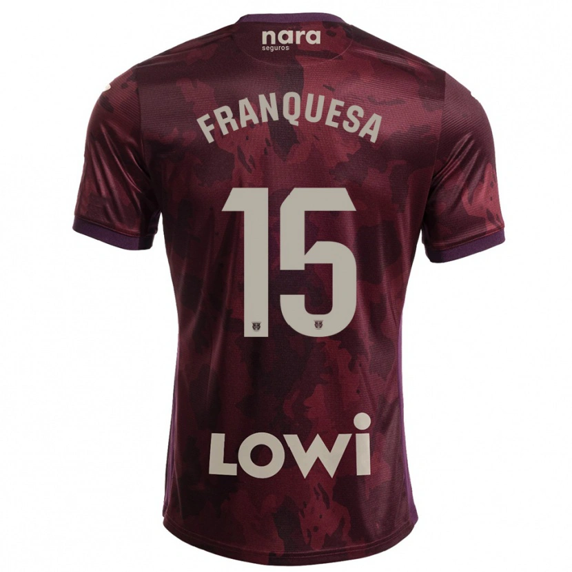 Danxen Hombre Camiseta Enric Franquesa #15 Burdeos Blanco 2ª Equipación 2025/26 La Camisa México