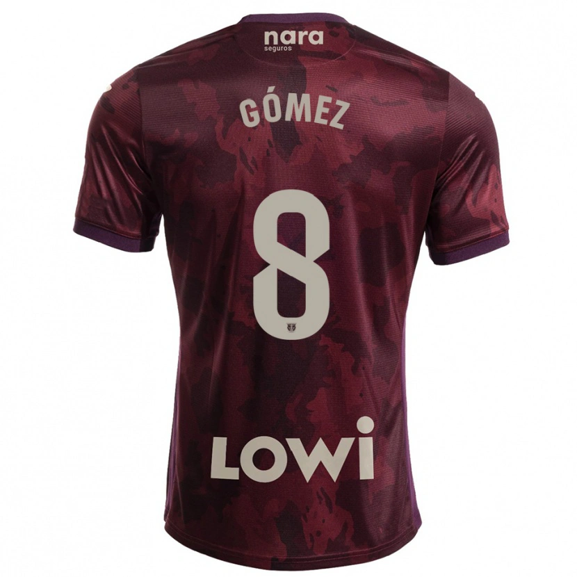Danxen Hombre Camiseta Rodri Gómez #8 Burdeos Blanco 2ª Equipación 2025/26 La Camisa México