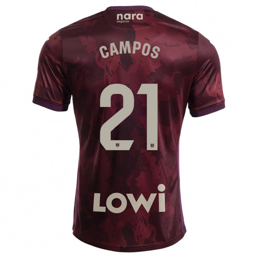 Danxen Hombre Camiseta Andrés Campos #21 Burdeos Blanco 2ª Equipación 2025/26 La Camisa México