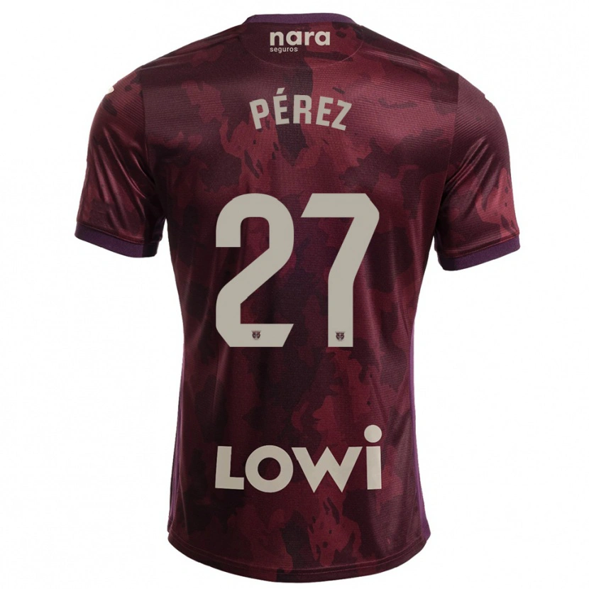 Danxen Hombre Camiseta Noé Pérez #27 Burdeos Blanco 2ª Equipación 2025/26 La Camisa México
