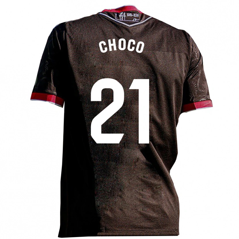 Danxen Hombre Camiseta Álvaro Choco #21 Negro Rojo 2ª Equipación 2025/26 La Camisa México