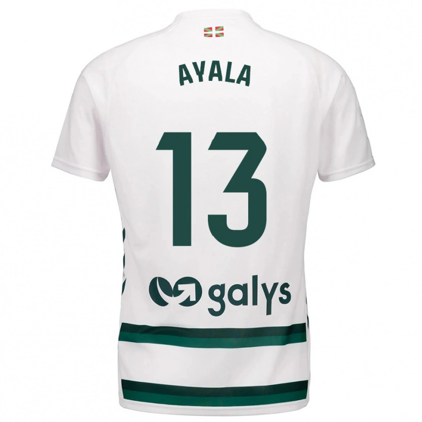 Danxen Hombre Camiseta Unai Ayala #13 Blanco Verde 2ª Equipación 2025/26 La Camisa México