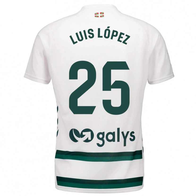 Danxen Hombre Camiseta Luis López #25 Blanco Verde 2ª Equipación 2025/26 La Camisa México
